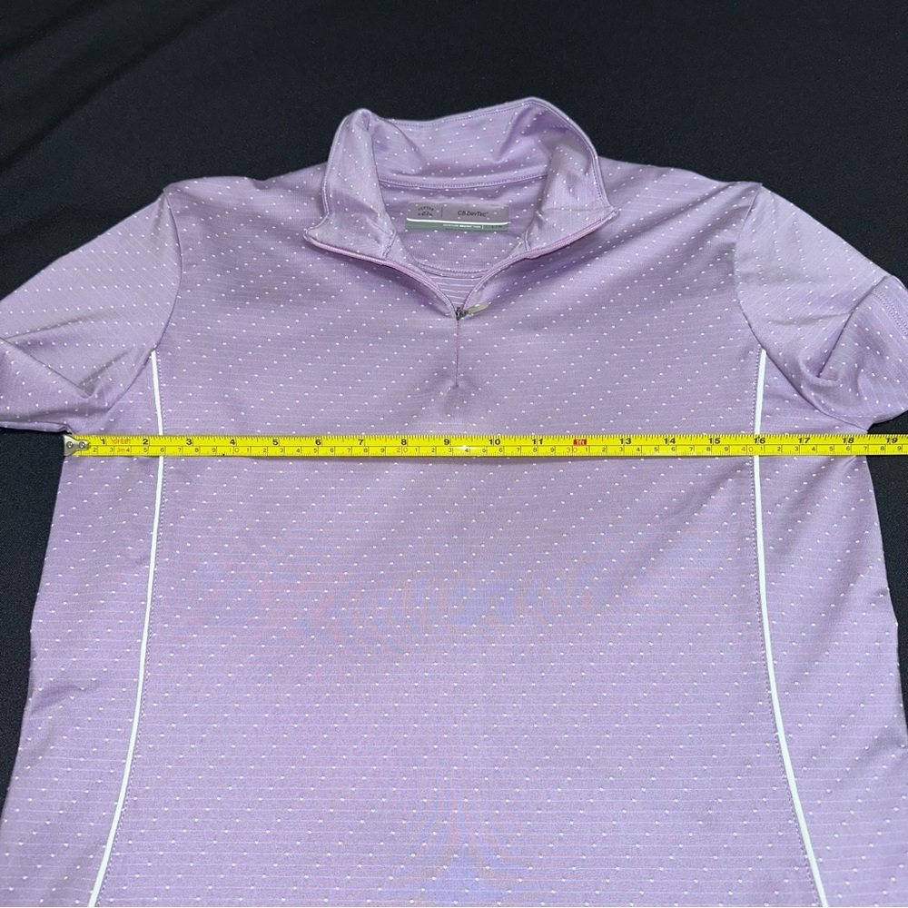 Cutter & Buck Lavender and white Quarter-Zip Polo golf shirt Ladies size Large - Picture 9 of 9
